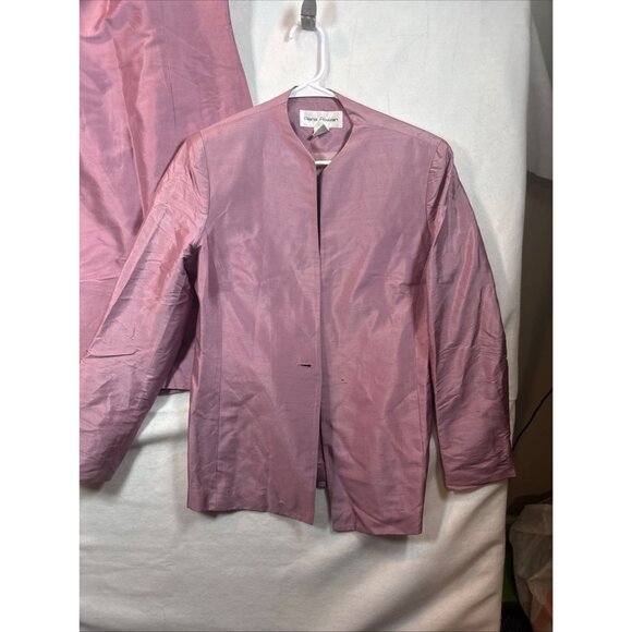 Vintage Rona Rowan Pink Silk Dress & Jacket Size 10 - Picture 3 of 16